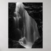 Zwart-wit waterval lange belichting poster (Voorkant)