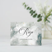 Zwart-wit Waterverf Abstracte RSVP Briefkaart (Staand voorkant)