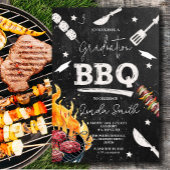 Zwart Wit Waterverf Afstuderen BBQ Kaart