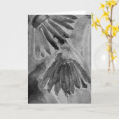 Zwart-wit Waterverf Bloemengroet Kaart (Gele Bloem)