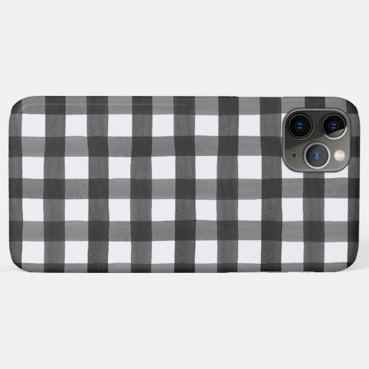 Zwart-wit Waterverf Buffalo Check Case-Mate iPhone Case (Achterkant (horizontaal))