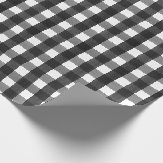 Zwart wit Waterverf Buffalo cheque cadeau Cadeaupapier (Hoek)