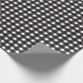 Zwart-wit Waterverf Buffalo Plaid Cadeaupapier (Hoek)