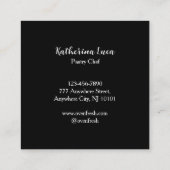 Zwart Wit Waterverf Cupcake Bakkerij Vierkante Visitekaartje (Achterkant)