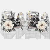 Zwart-wit Waterverf Florals Bedankdoosjes (Ongevouwen)
