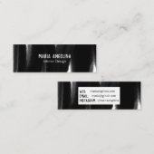 Zwart wit waterverf inktpenseelschilderij mini visitekaartje (Voorkant / Achterkant)