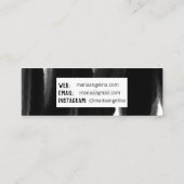 Zwart wit waterverf inktpenseelschilderij mini visitekaartje (Achterkant)