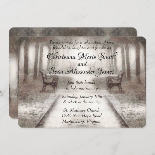  zwart-wit Waterverf Kaart (Voorkant / Achterkant)