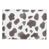 Zwart-wit Waterverf Koe Print Kussensloop (Achterkant)