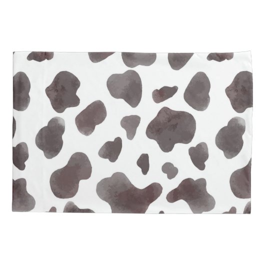 Zwart-wit Waterverf Koe Print Kussensloop (Achterkant)