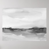 Zwart-wit Waterverf Landschap 2 Poster (Voorkant)