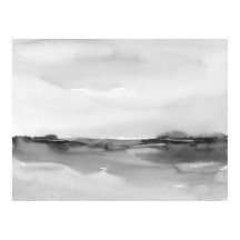 Zwart-wit Waterverf Landschap 2