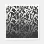 Zwart Wit Waterverf Ombre Zebra Print Servet (Voorkant)