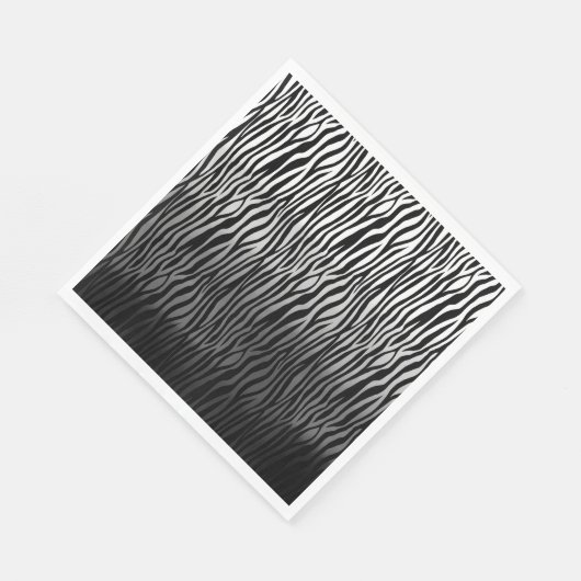 Zwart Wit Waterverf Ombre Zebra Print Servet (Hoek)