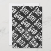 Zwart, wit waterverf Oudejaarsavond feest Kaart (Achterkant)