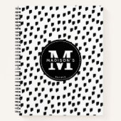 Zwart wit Waterverf penseel Recipe Cookbook Notitieboek (Voorkant)