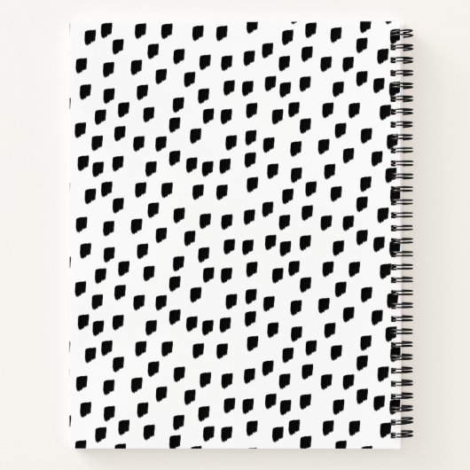 Zwart wit Waterverf penseel Recipe Cookbook Notitieboek (Achterkant)