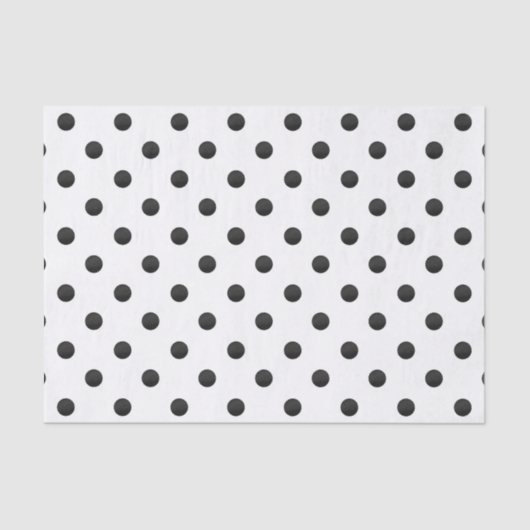 Zwart-wit Waterverf Polka Dot Pattern Tissuepapier (Voorkant)