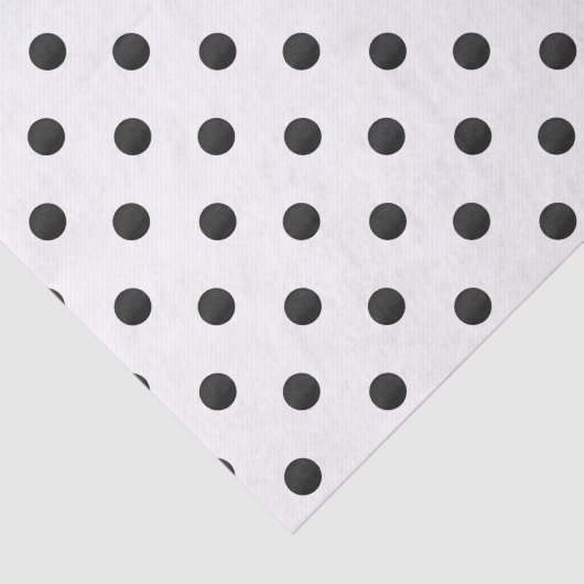 Zwart-wit Waterverf Polka Dot Pattern Tissuepapier (Detail)