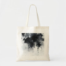 Zwart-wit Waterverf print 2 Tas