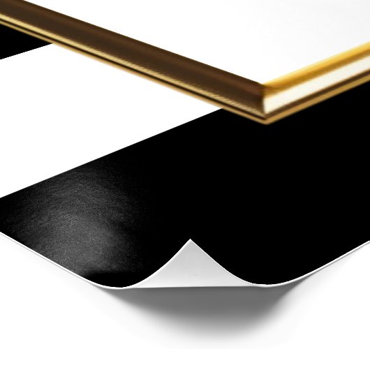 Zwart Wit Waterverf Roze Bloemen WELKOMSTBORD Perfect Poster (Hoek)