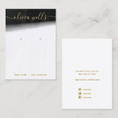 Zwart wit Waterverf script oorscherm Visitekaartje (Voorkant / Achterkant)