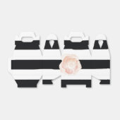 Zwart-wit Waterverf Stripes Roos Bedankdoosjes (Uitgevouwen)
