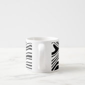 Zwart-wit Waves Patroon Espresso Cup Kop (Achterkant)