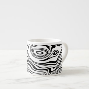 Zwart-wit Waves Patroon Espresso Cup Kop