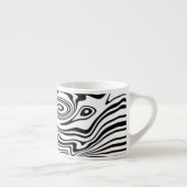 Zwart-wit Waves Patroon Espresso Cup Kop (Rechts)