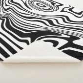 Zwart-wit Waves Patroon Sherpa Deken (3/4)