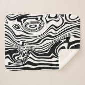 Zwart-wit Waves Patroon Sherpa Deken (Voorkant (horizontaal))