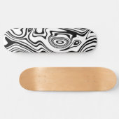 Zwart Wit Wavy Gestreept Skateboard Kies Kleuren (Horizontaal)