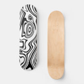 Zwart Wit Wavy Gestreept Skateboard Kies Kleuren (Voorkant)