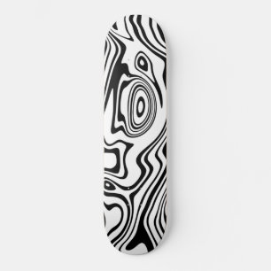 Zwart Wit Wavy Gestreept Skateboard Kies Kleuren