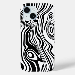 Zwart Wit Wavy Gestreepte iPhone Case Kies Kleur