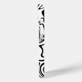 Zwart Wit Wavy Gestreepte iPhone Case Kies Kleur (Achterkant / Links)