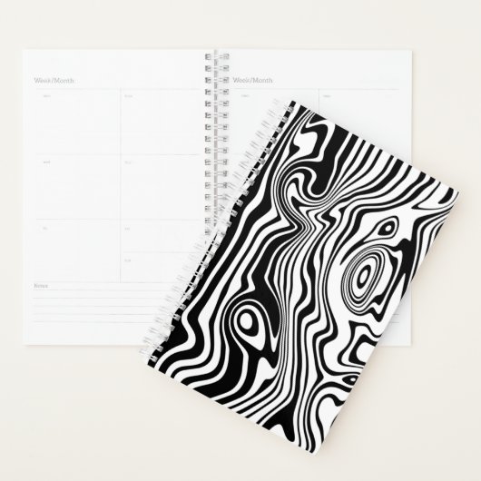 Zwart Wit Wavy Gestreepte Planner of Kies Kleuren (Display)