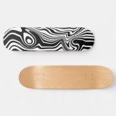 Zwart Wit Wavy Gestreepte Skateboard Custom Kleur (Horizontaal)