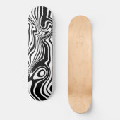 Zwart Wit Wavy Gestreepte Skateboard Custom Kleur (Voorkant)