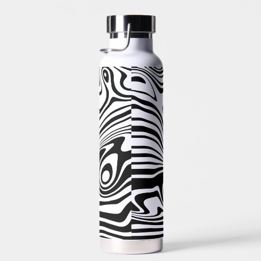 Zwart-wit Wavy Gestreepte Waterfles (Rechts)