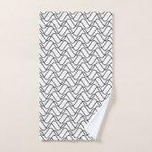 Zwart-wit Wavy lijnen patroon Bad Handdoek (Handdoek)