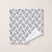 Zwart-wit Wavy lijnen patroon Bad Handdoek (Wasdoekje)