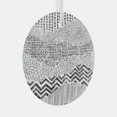 Zwart Wit Wavy Patchwork Ornament (Voorkant Rechts)