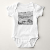 Zwart Wit Wavy Patchwork Ornament Romper (Voorkant)