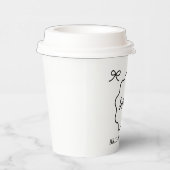 Zwart-wit Wavy Retro Border Vrijgezellenfeest Papieren Bekers (Rechts)