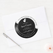 Zwart-wit Wavy Silver Hearts Product Labels (Envelop)