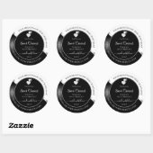 Zwart-wit Wavy Silver Hearts Product Labels (Vel)