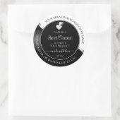 Zwart-wit Wavy Silver Hearts Product Labels (Tas)