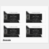 Zwart-wit Wavy Silver Logo Product Labels (Vel)